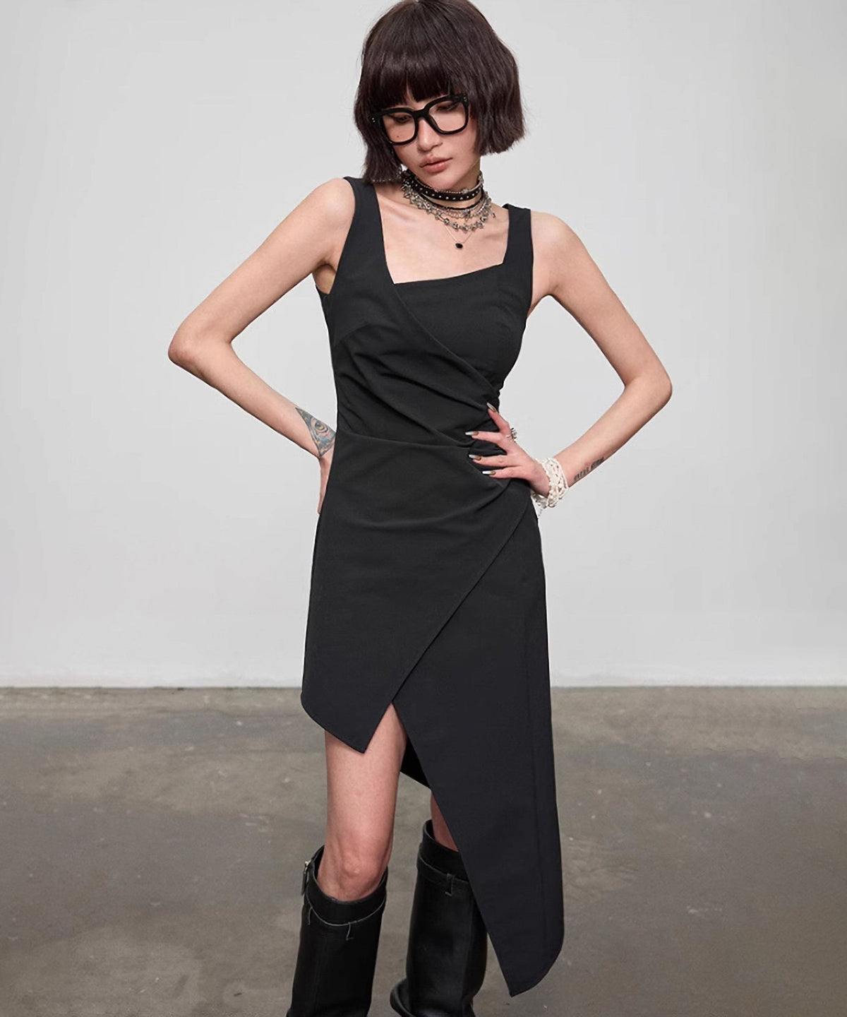Diagonal Cut Dress