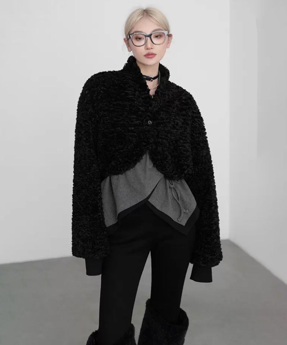 Reversible Fleece Cropped Jacket