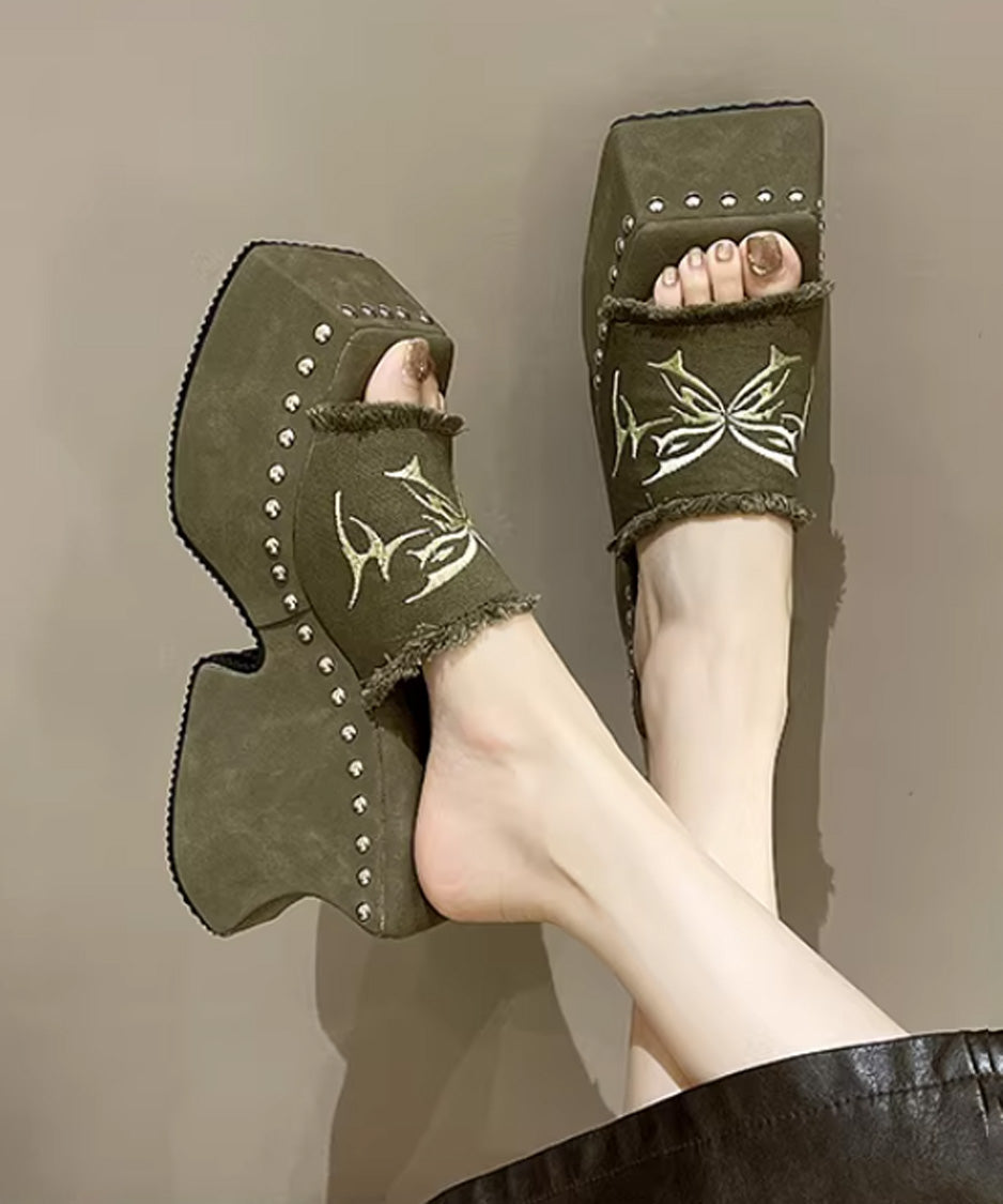 Tribal Stud Platform Sandals
