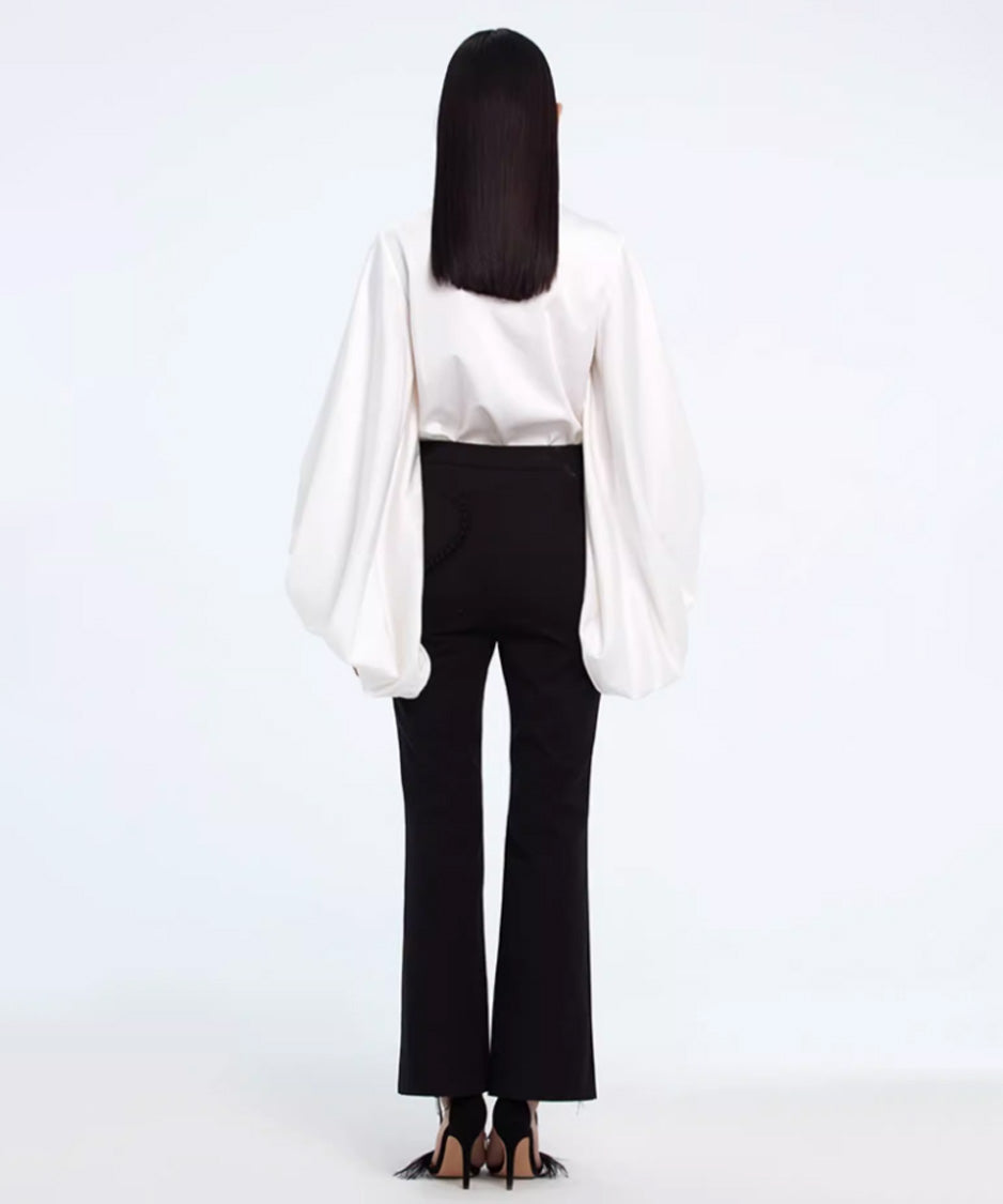 Pleated Sleeve Volume Blouse