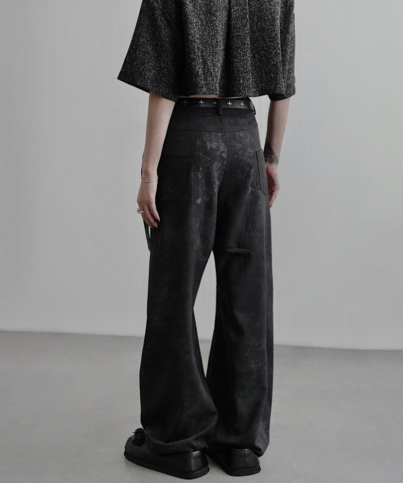 Marbled Wide Cargo Pants