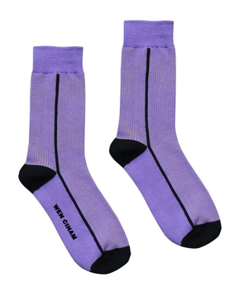 Linear Rib Crew Socks