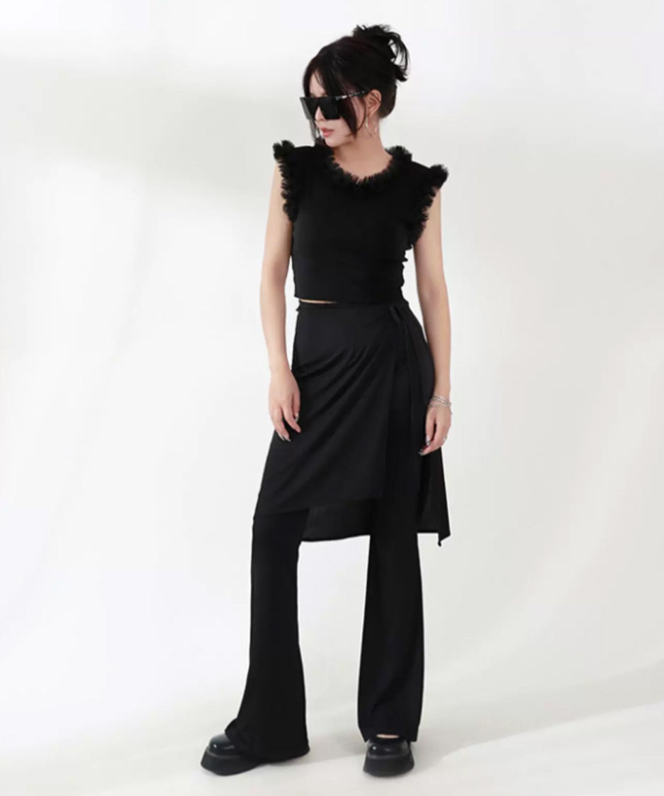 Wrap Flare Trouser Set