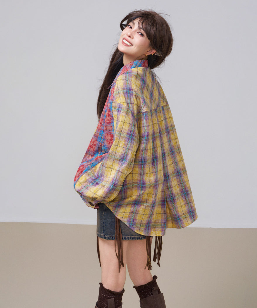 Vintage Check Contrast Shirt