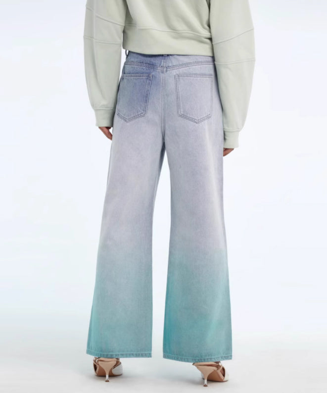 Gradient Fade Wide Denim