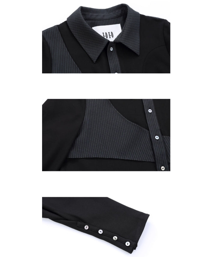 Cross Panel Design Shirt