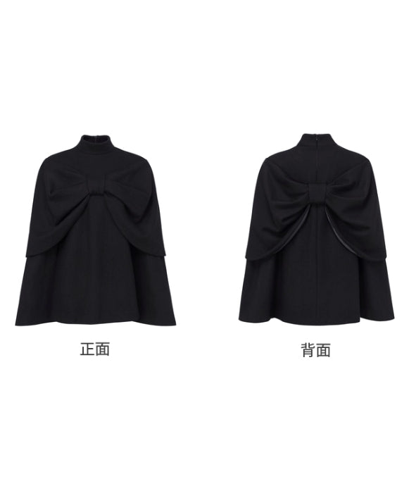 Bow Cape Wool Blend Top