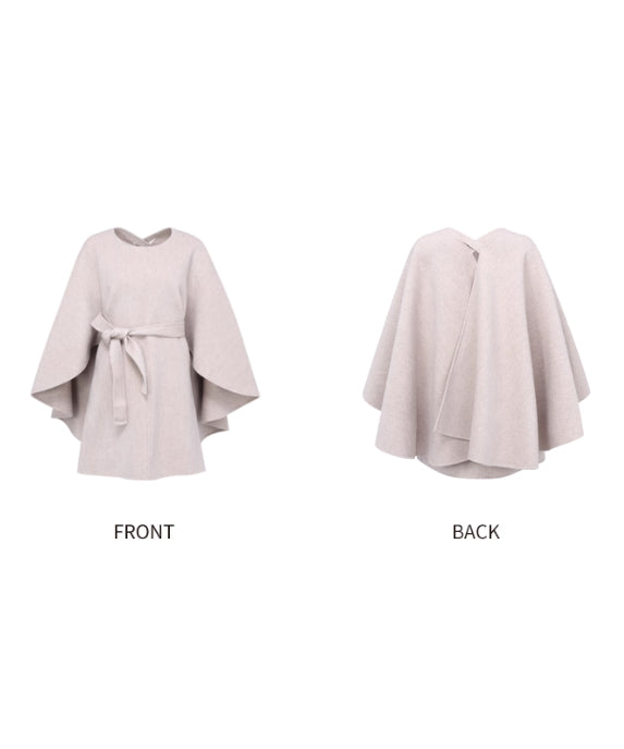 Drape Cape Belted Coat