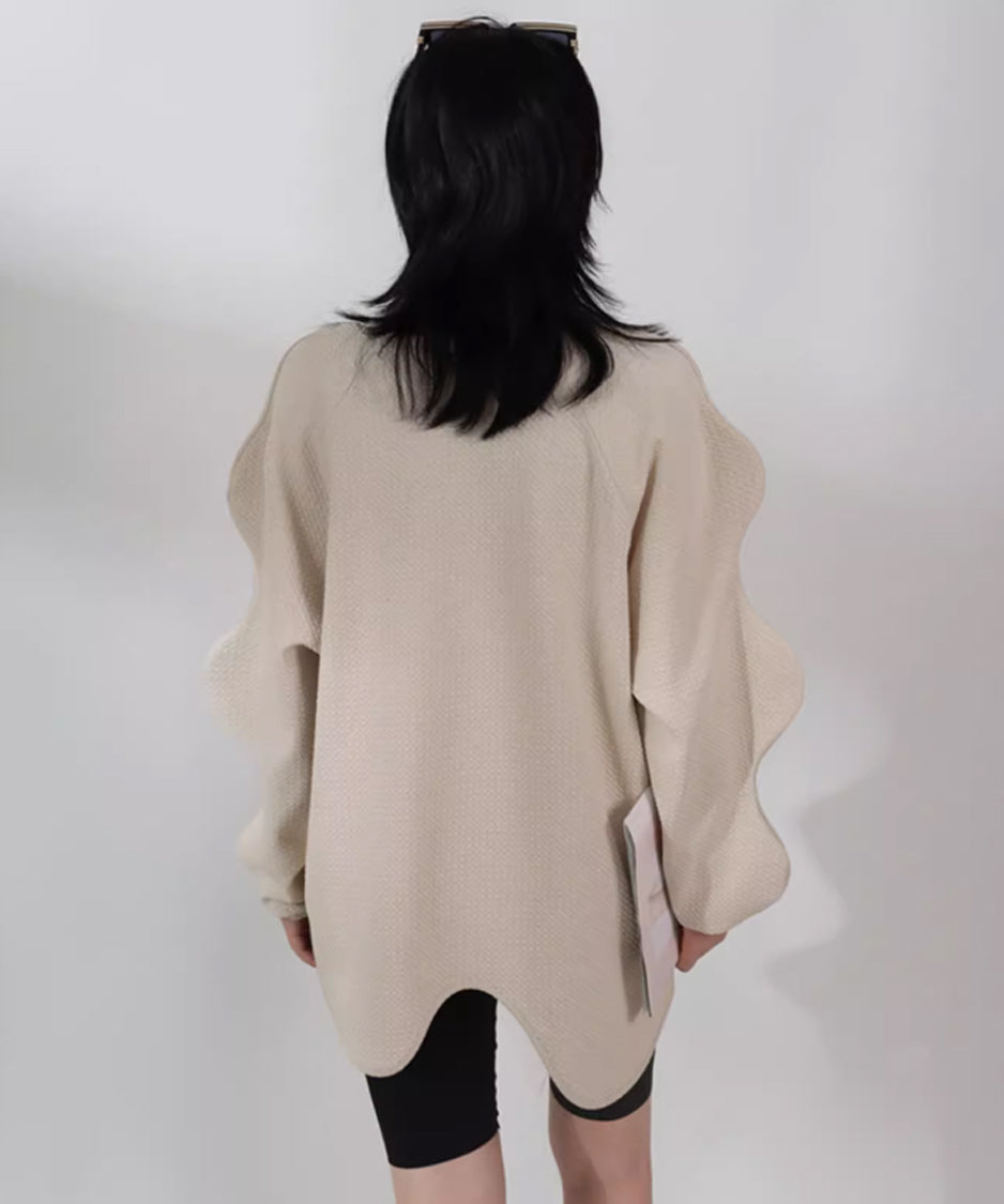 Wave Cut Sleeve Top
