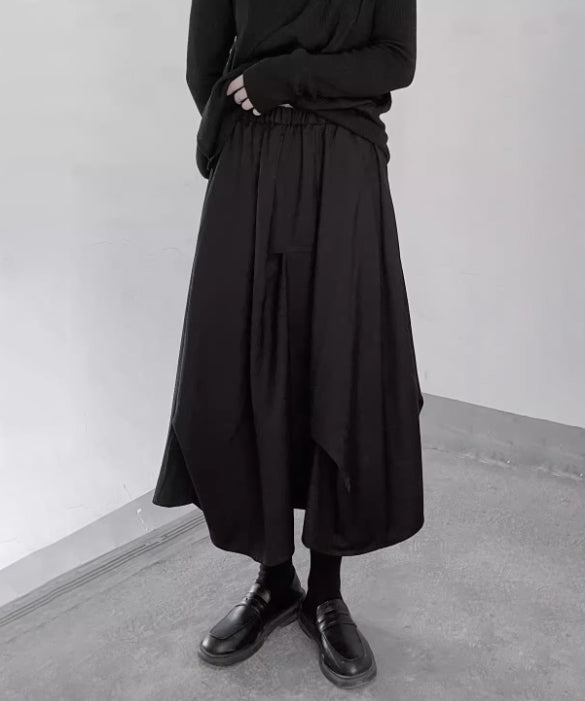 Layered Draped Midi Skirt