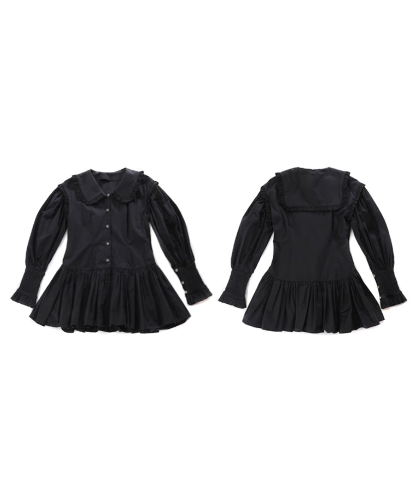 Frill Collar Flare Blouse
