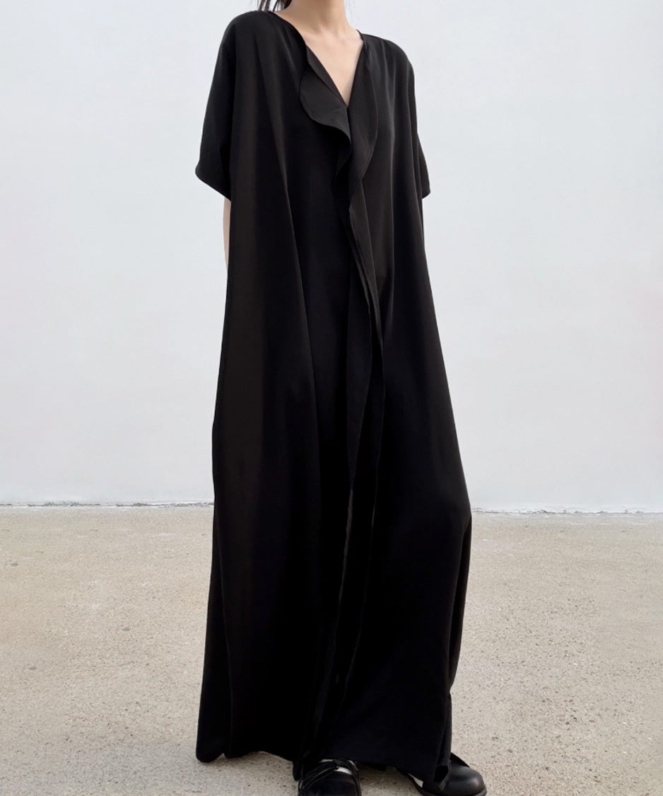 Cascade Drape Long Dress