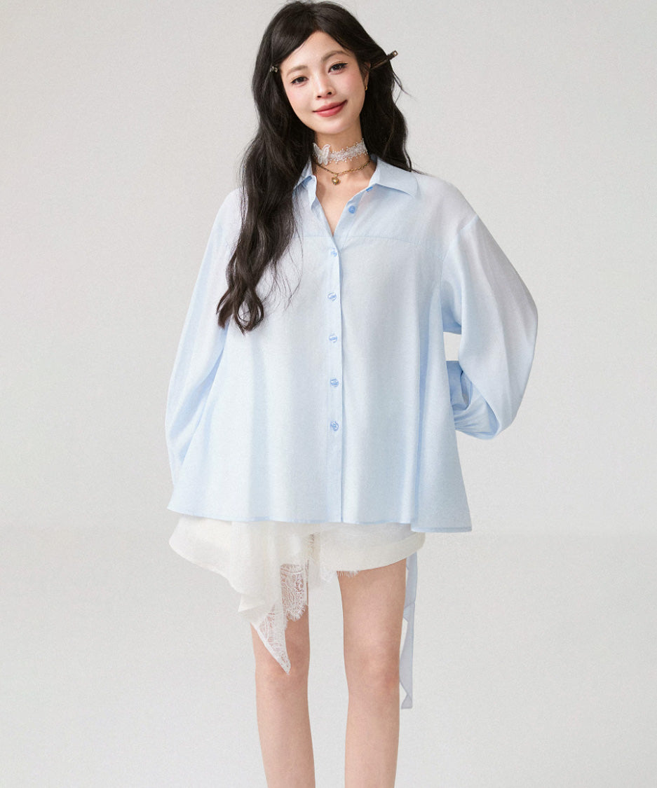 Ribbon Cascade Blouse