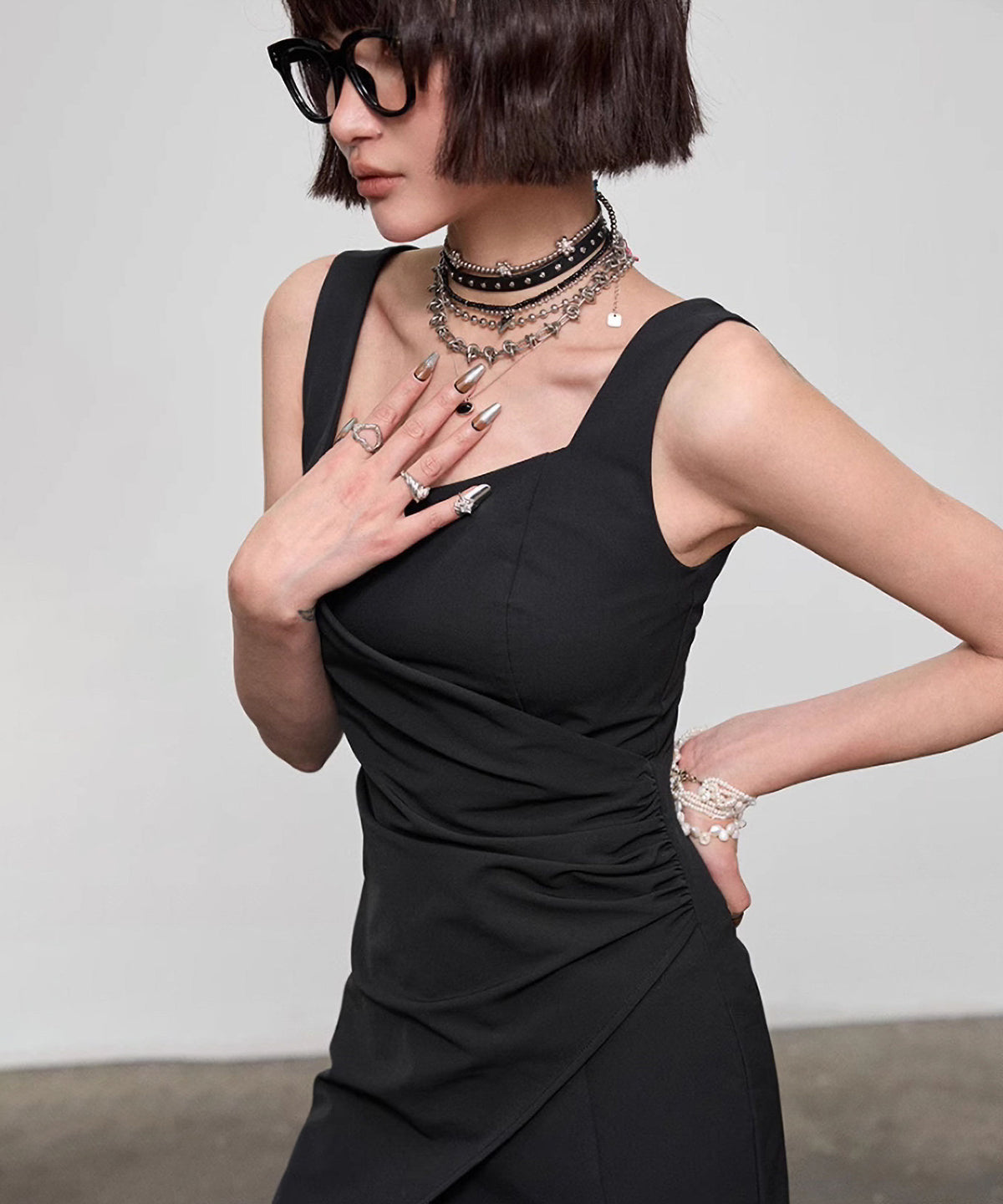 Diagonal Cut Dress