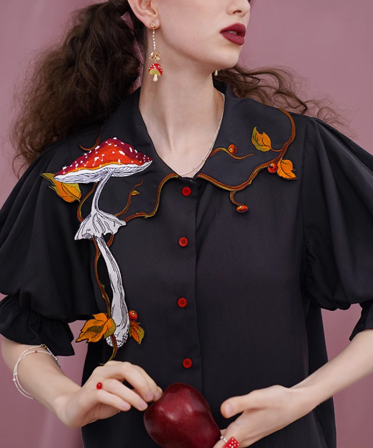 Mushroom Berry Blouse