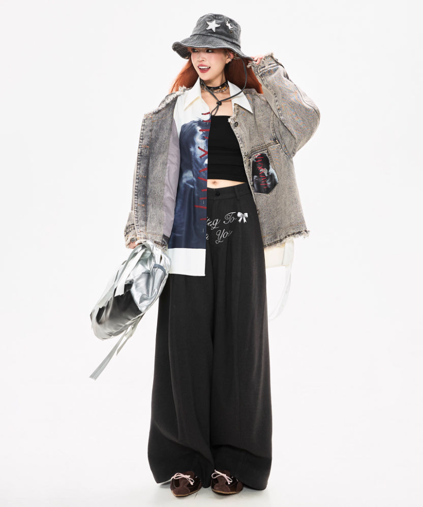 Laced Portrait Print Shirt