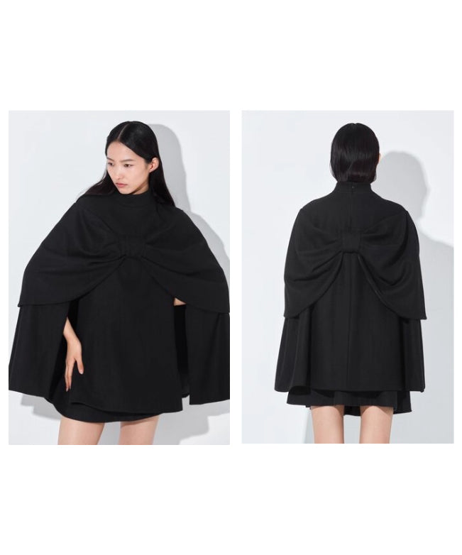 Bow Cape Wool Blend Top