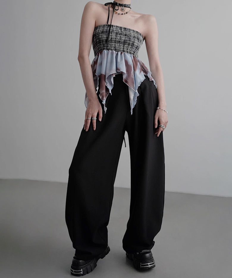 Front Tucked Wide Pants