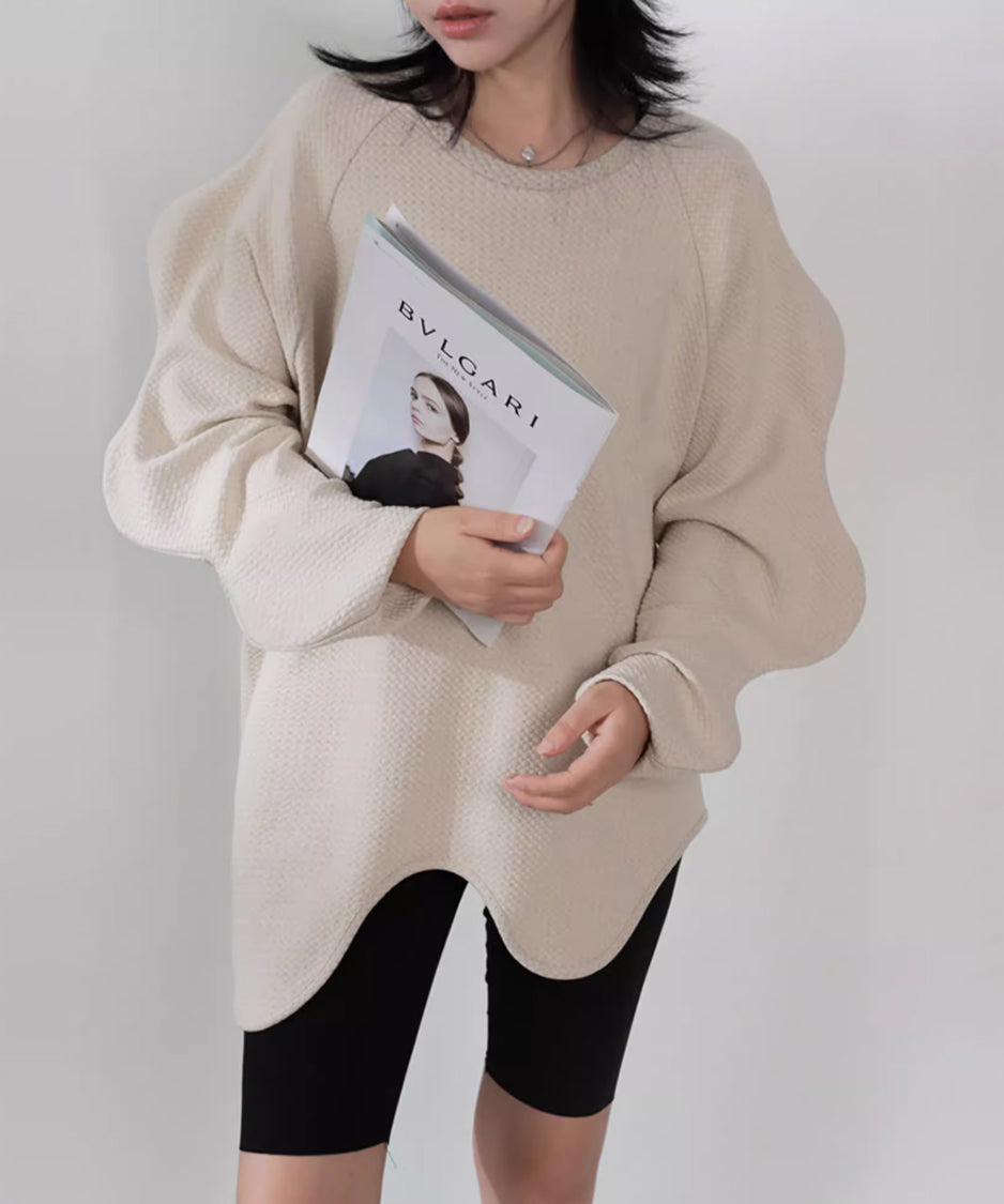 Wave Cut Sleeve Top