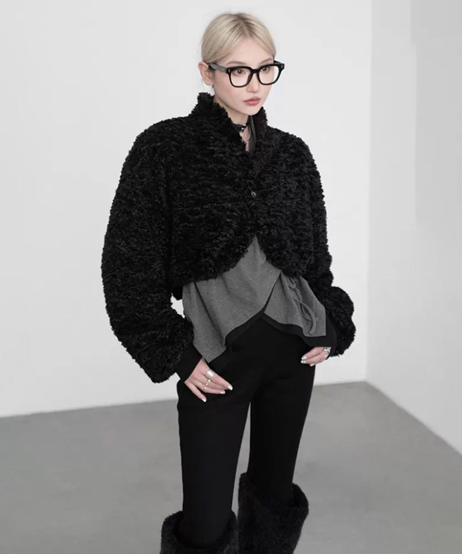 Reversible Fleece Cropped Jacket