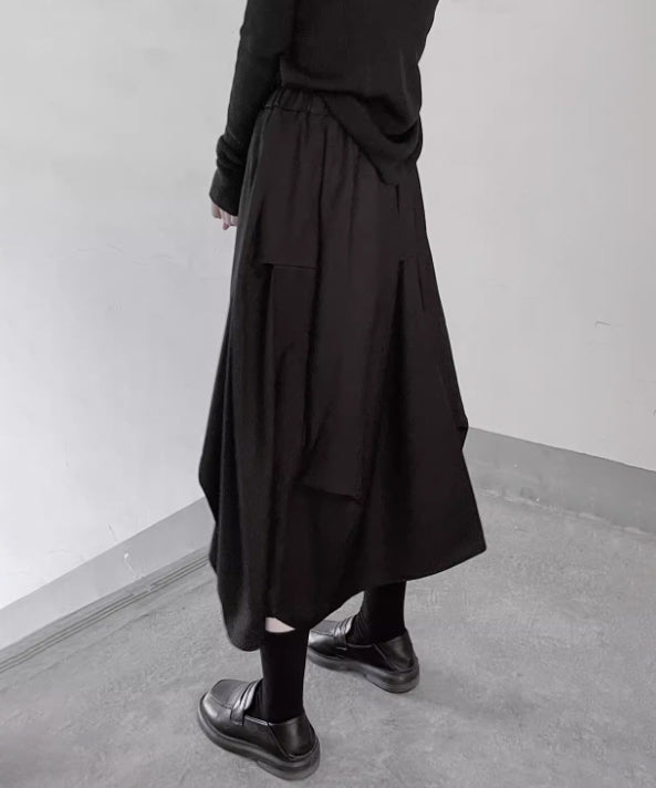 Layered Draped Midi Skirt