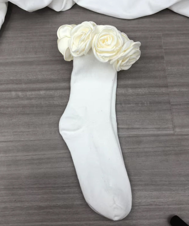 Floral Crown Rib Socks