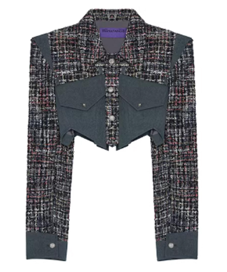 Tweed Crop Frame Jacket