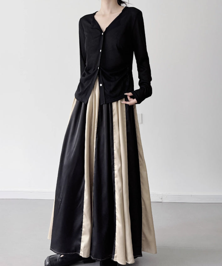 Glossy Block Maxi Skirt