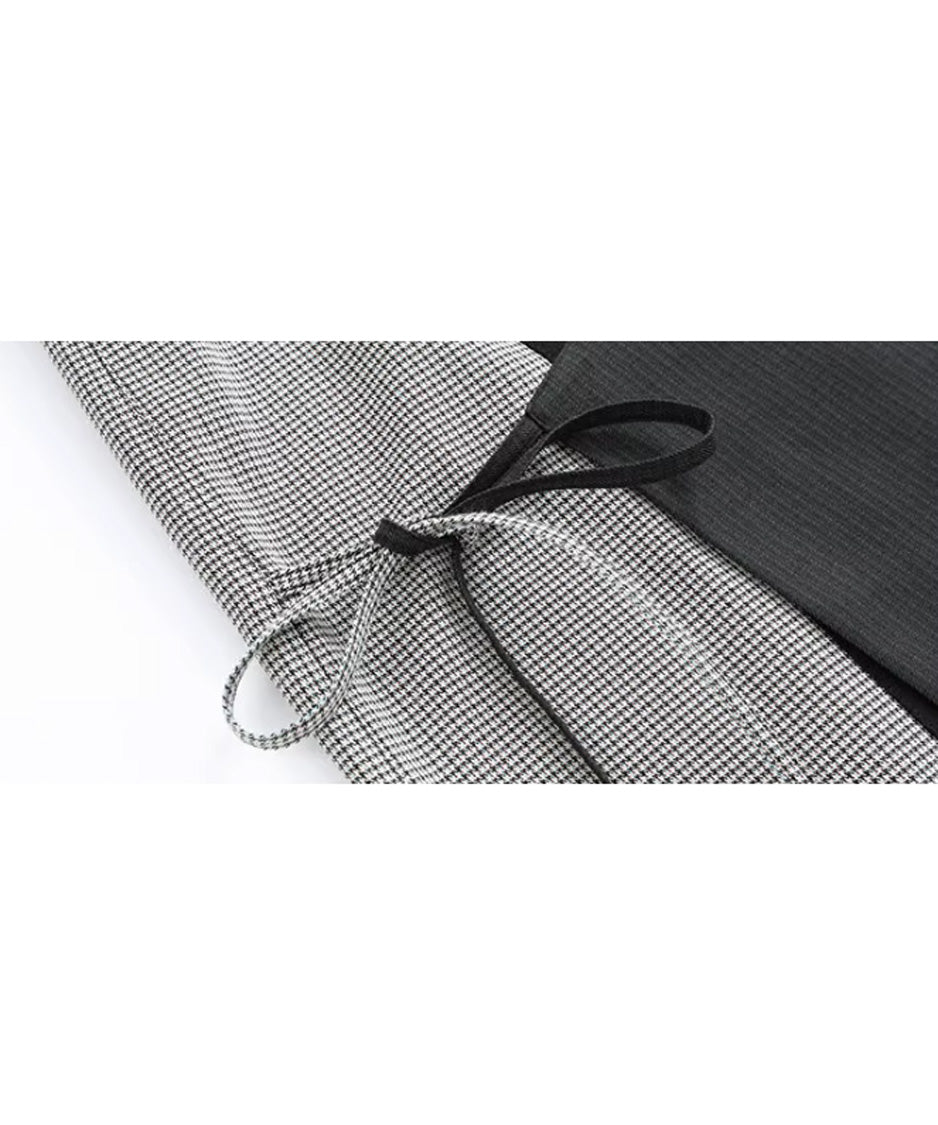 Layered Panel Check Wrap Skirt