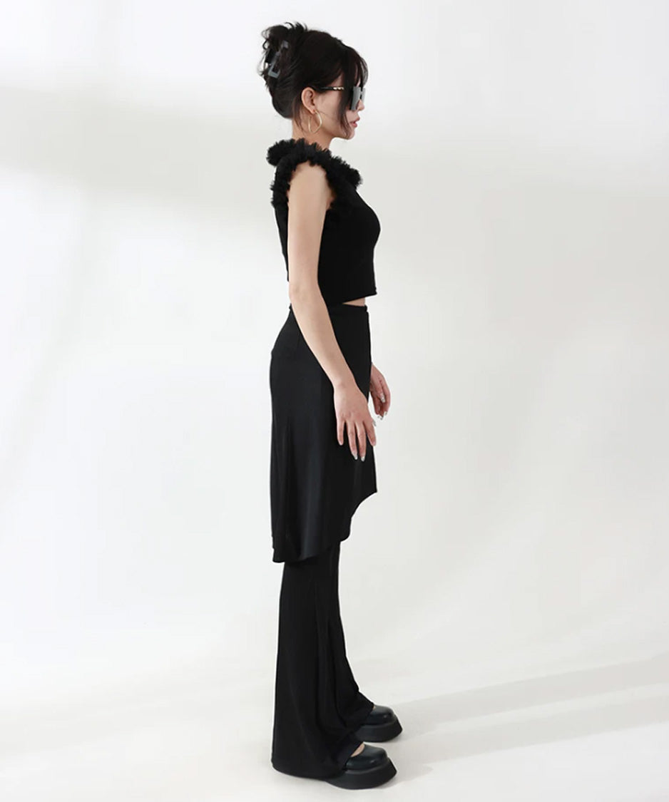 Wrap Flare Trouser Set