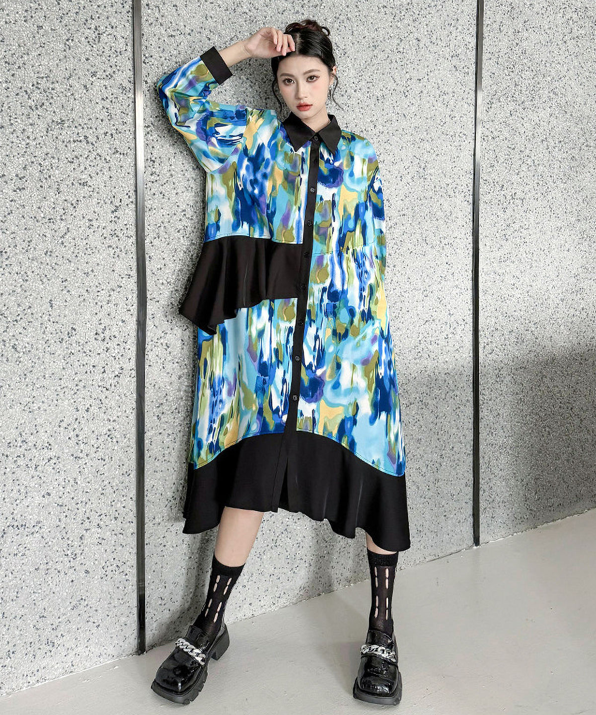 Marble Print Dress