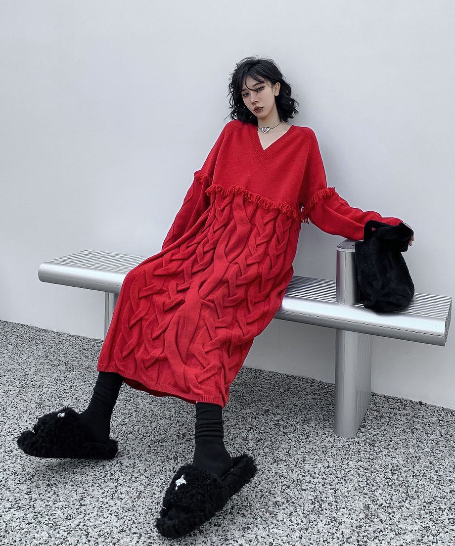 Cross Sweater Dress