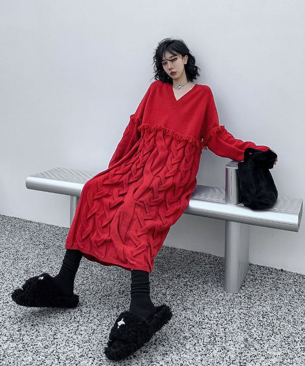 Cross Sweater Dress