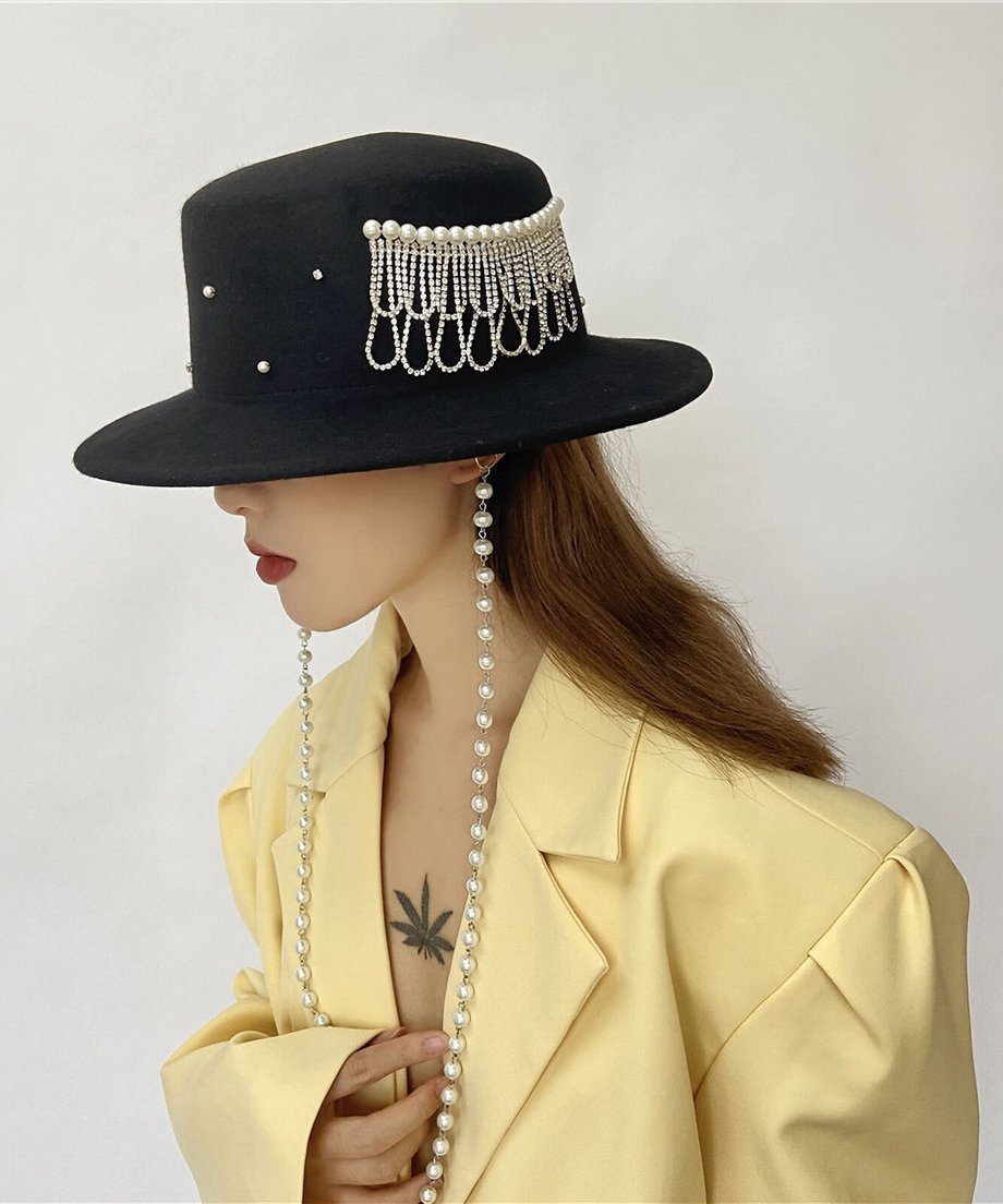 Beaded Veil Hat