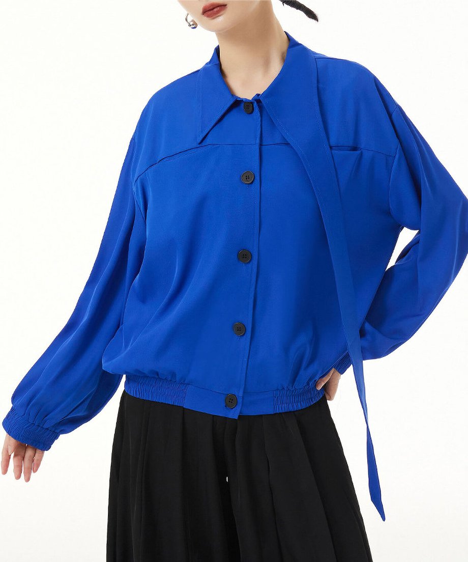 Scarf Detail Volume Jacket