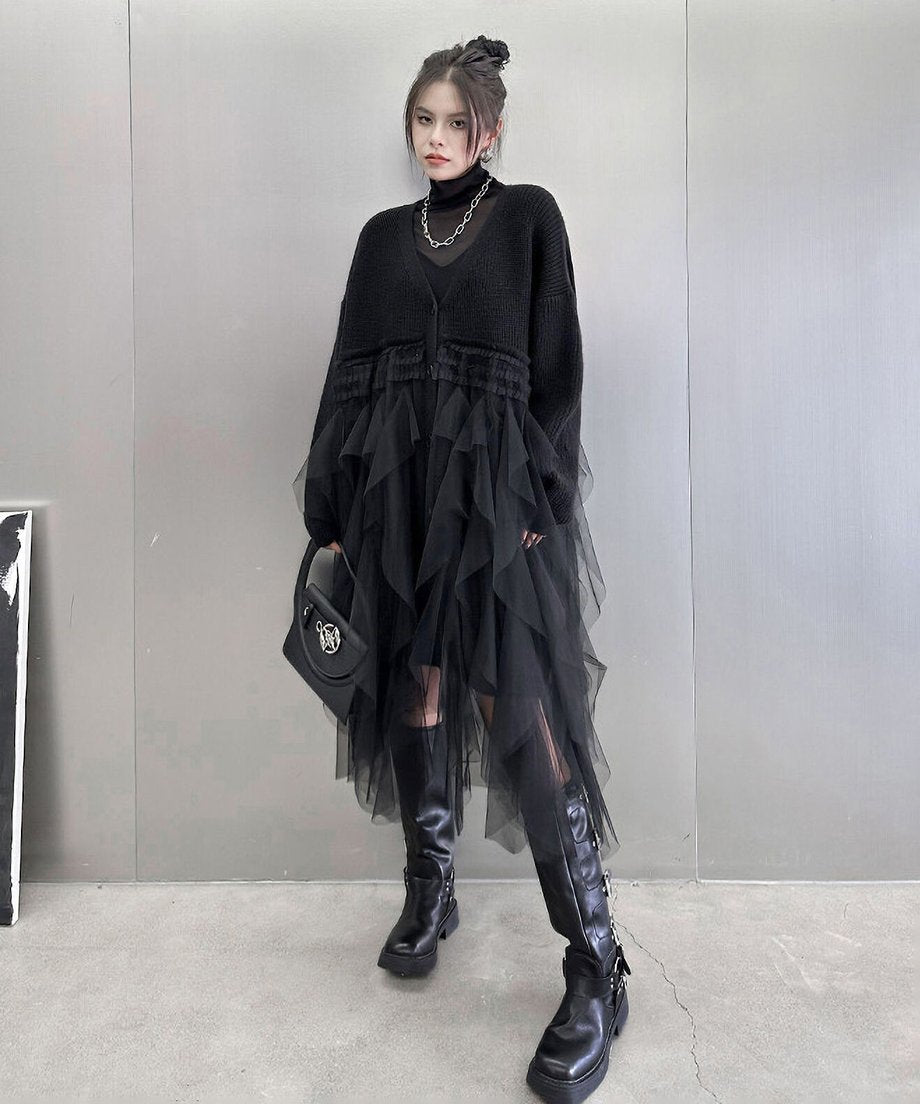 Tulle Tiered Cardigan