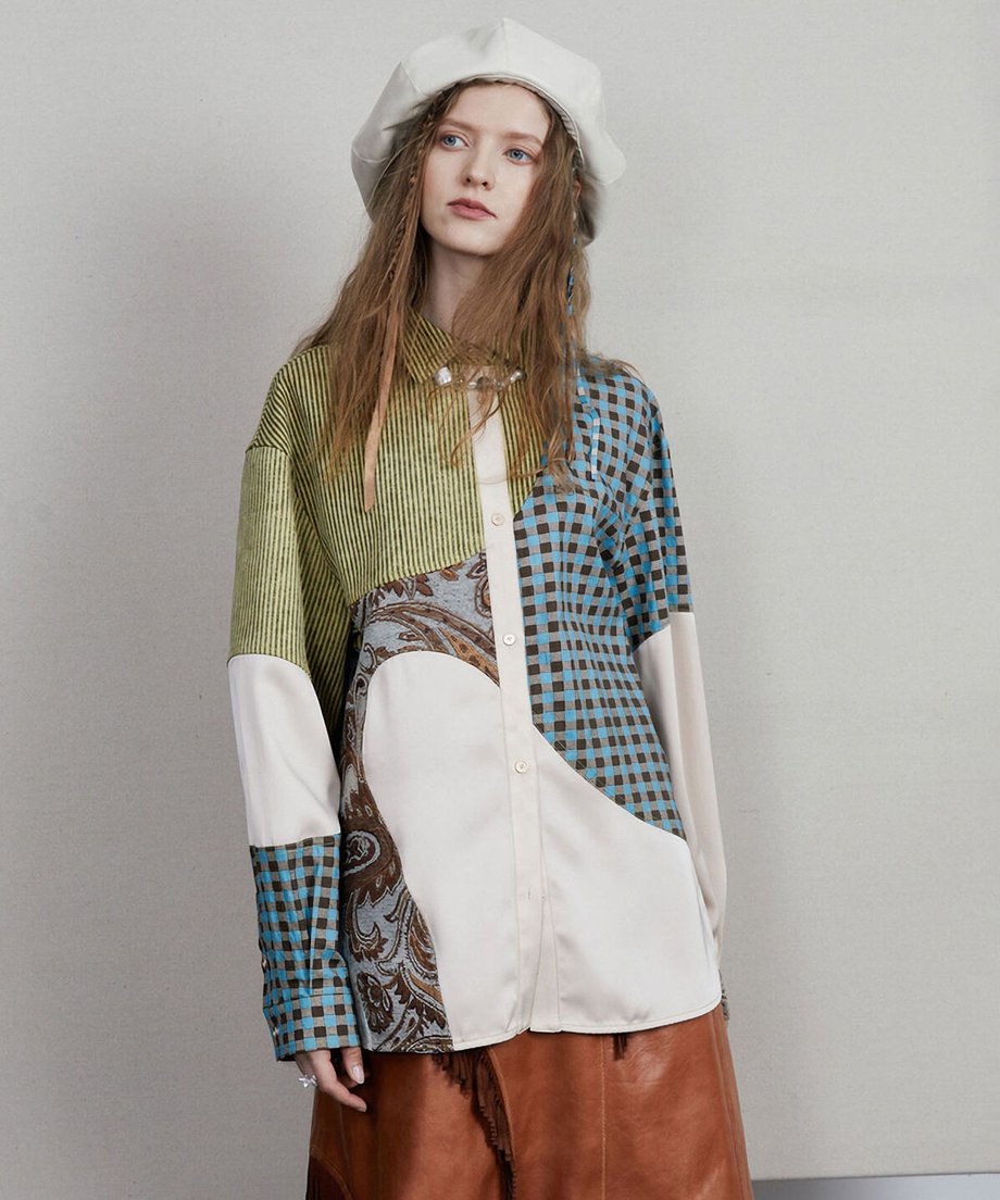 Patchwork Pattern Mix Shirt