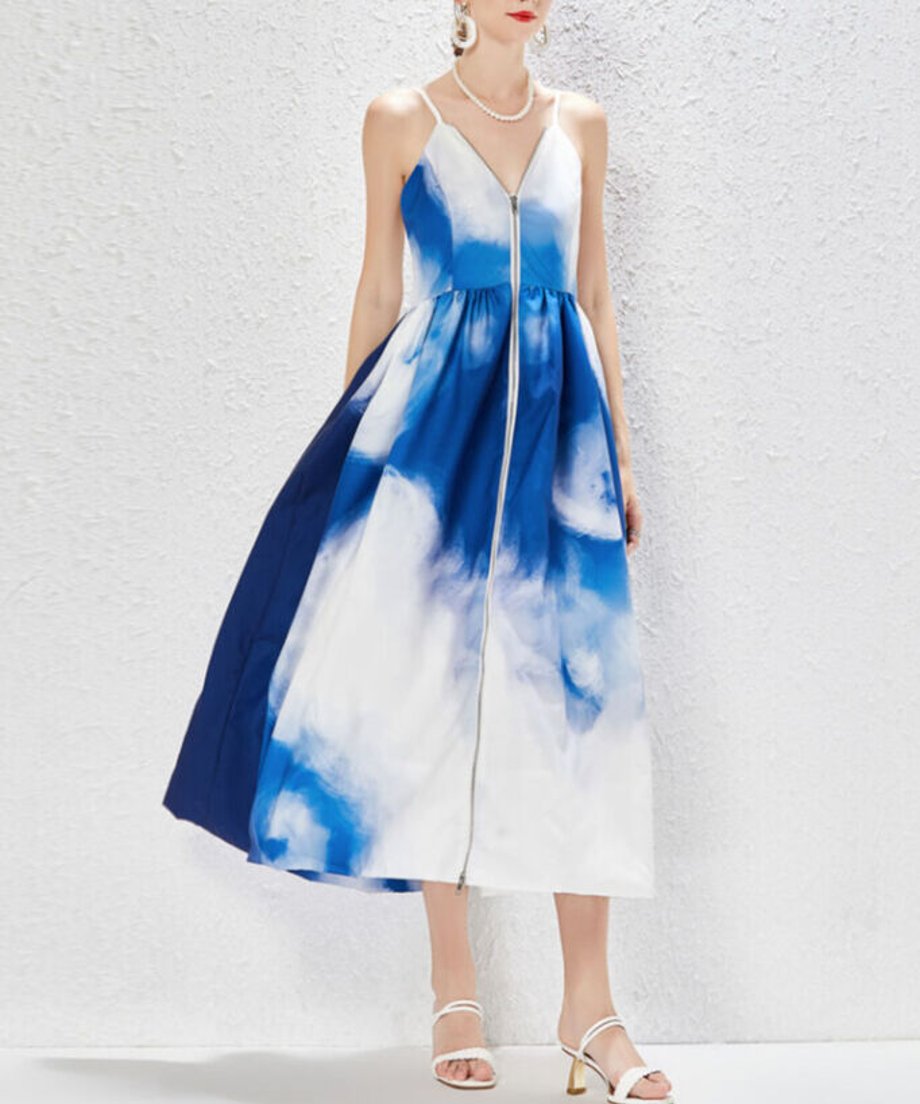 Tie-dye Zip Camisole Dress