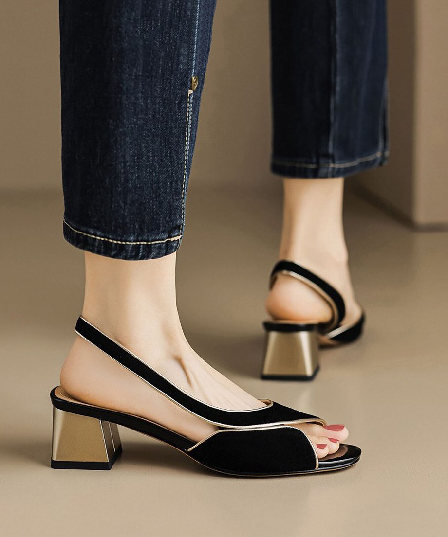Bicolor Slingback Sandals