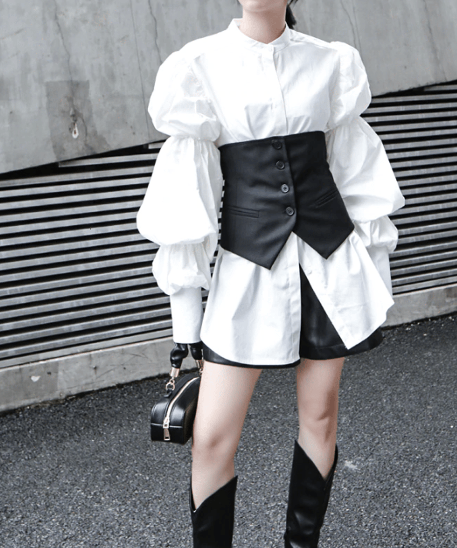 Volume Sleeve Oversized Shirt