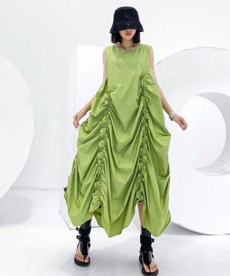 Ruched Balloon Silhouette  Dress