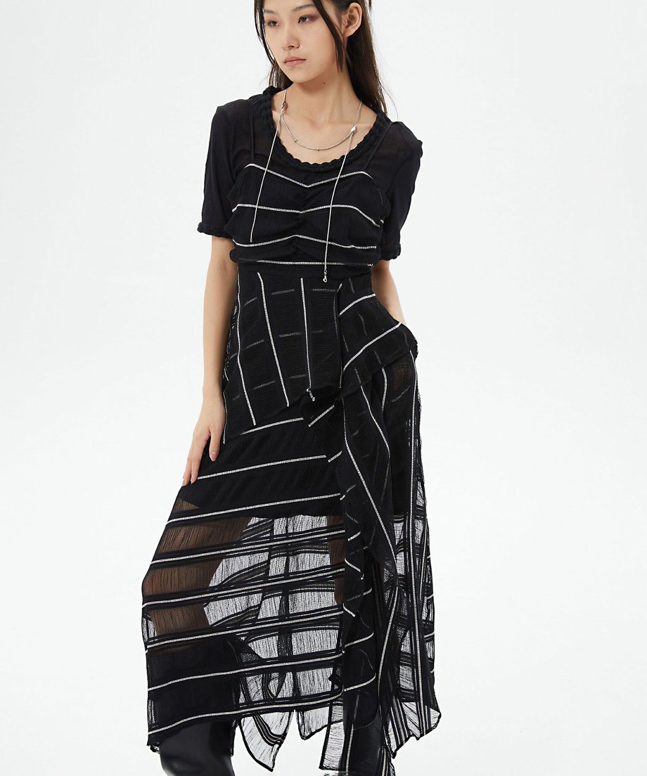 U-neck See-through Top