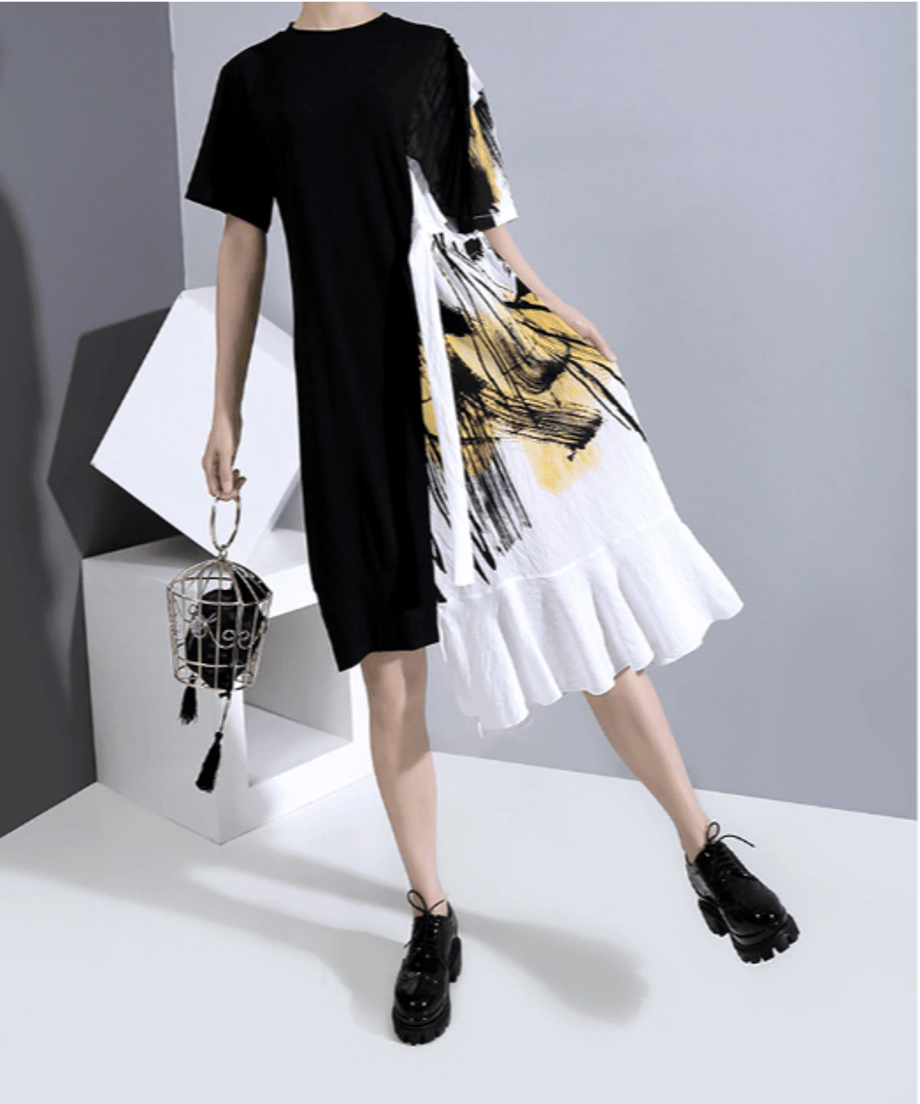 Split Abstract Art Dress