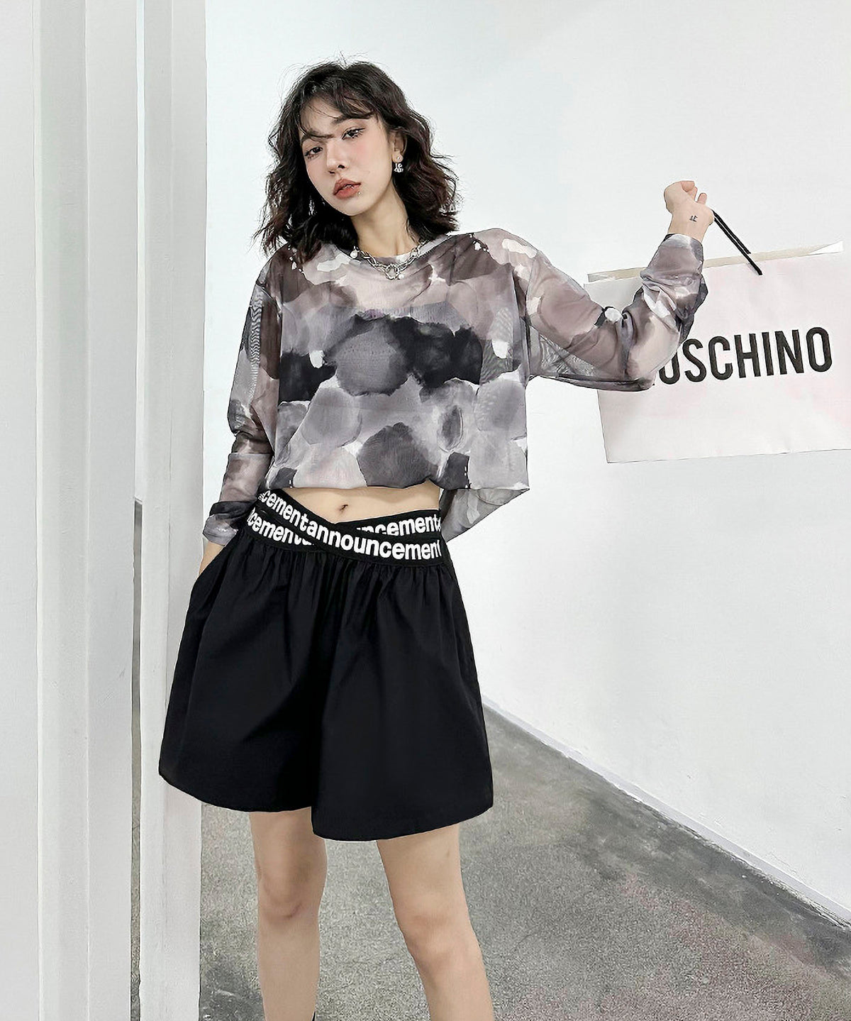 Cross Line Waist Shorts