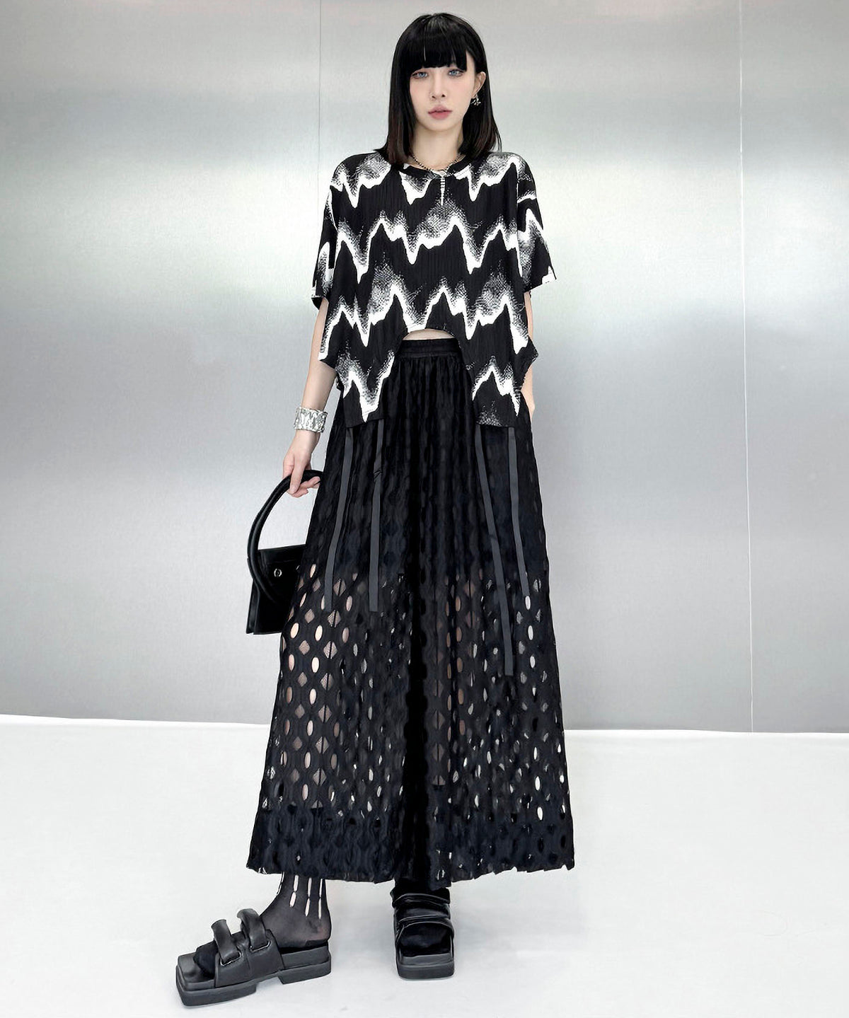 Cut-out Wide Pants