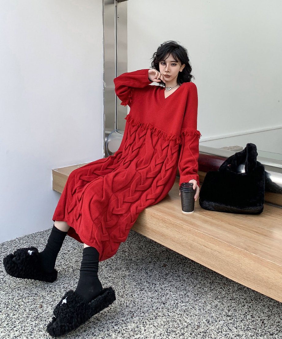 Cross Sweater Dress