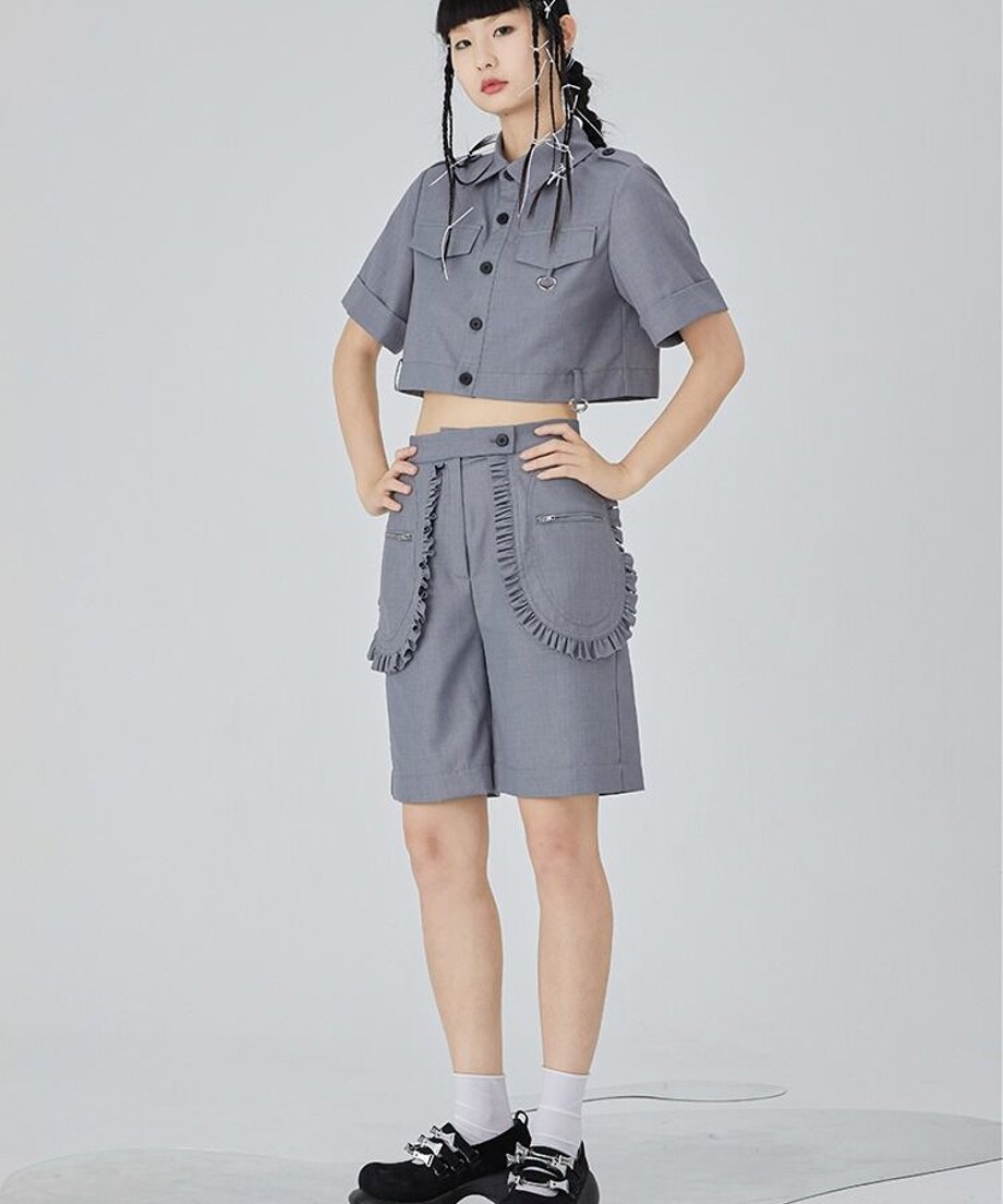 Frill Pocket Utility Shorts