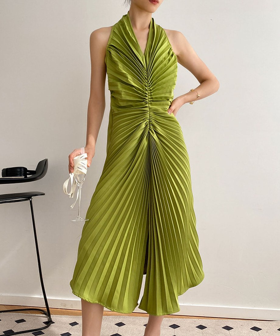 Halter Pleat Dress