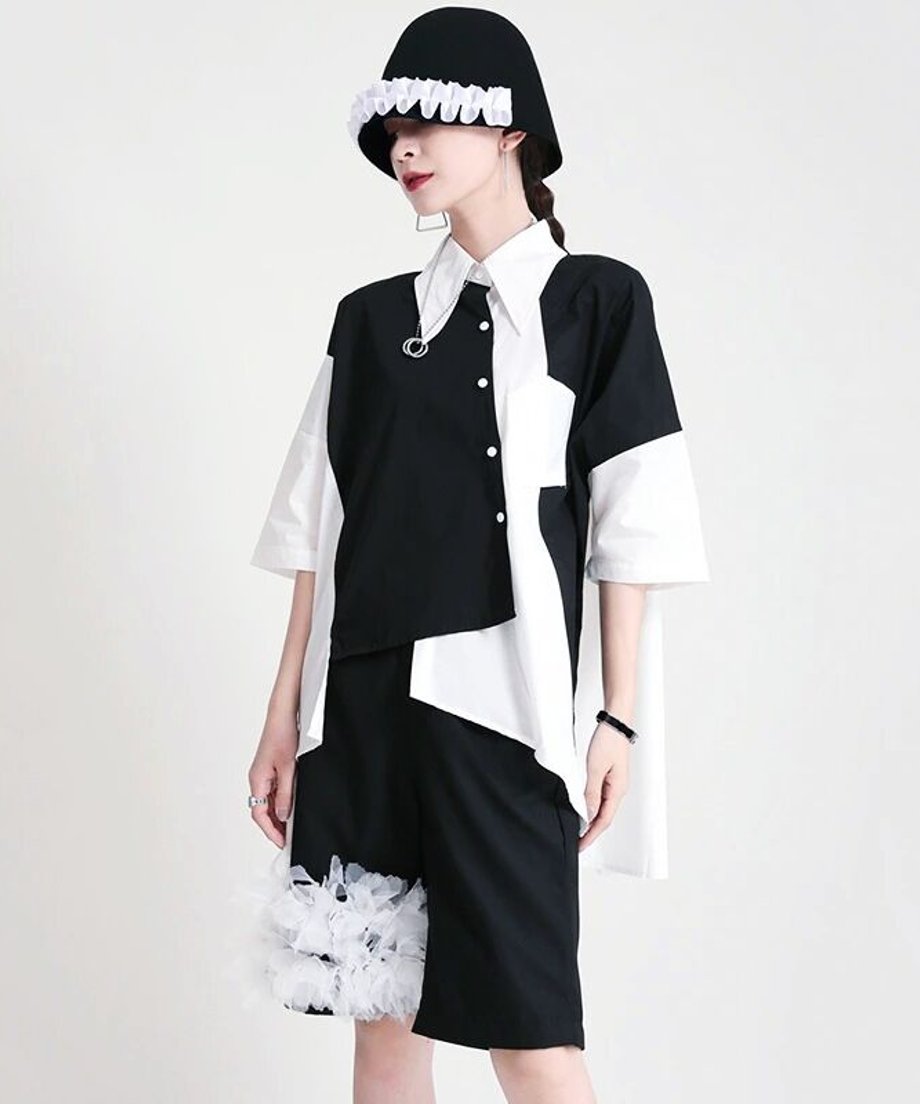Bicolor Asymmetry Shirt