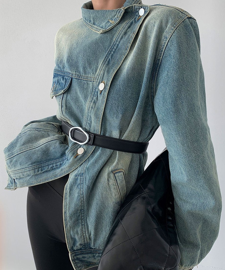 Stand Out Collar Denim Jacket